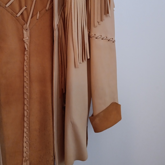 Men's leather jacket "Cowboy Club " size Large color  Tan - Picture 6 of 13